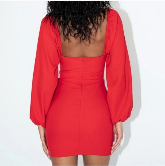 Princess Polly Lillie Long Sleeve Red Mini Dress - Picture 2 of 6
